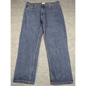 VTG Baggy Evolution Jeans Mens‎ 38x34 Blue Denim Y2K Loose Skater Raver 38x30